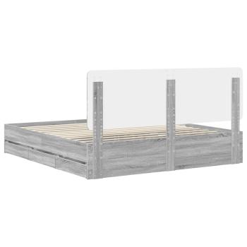 Bettrahmen Graues Sonoma 180 x 200 cm Ingenieurs Holz