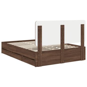 Bettrahmen Braun Eichen-Optik 150 x 200 cm Ingenieurs Holz