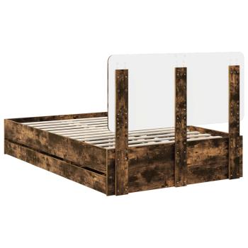 Bettrahmen Geräucherte Eiche 135 x 190 cm Ingenieurs Holz