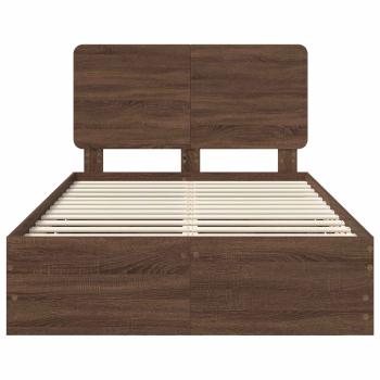 Bettrahmen Braun Eichen-Optik 135 x 190 cm Ingenieurs Holz