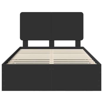 Bettrahmen mit Schubladen Schwarz 120 x 190 cm Ingenieurs Holz