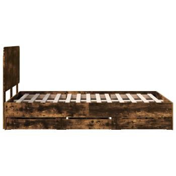 Bettrahmen Geräucherte Eiche 120 x 190 cm Ingenieurs Holz