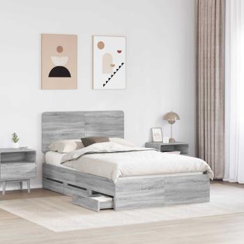 Bettrahmen Graues Sonoma 120 x 190 cm Ingenieurs Holz