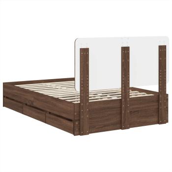 Bettrahmen Braun Eichen-Optik 120 x 200 cm Ingenieurs Holz