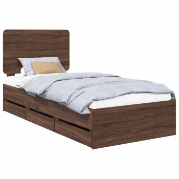 Bettrahmen Braun Eichen-Optik 100 x 200 cm Ingenieurs Holz