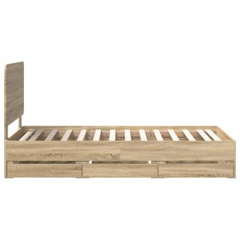 Bettrahmen Sonoma-Eiche 90 x 200 cm Ingenieurs Holz