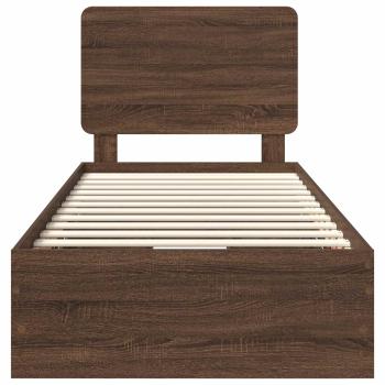 Bettrahmen Braun Eichen-Optik 75 x 190 cm Ingenieurs Holz