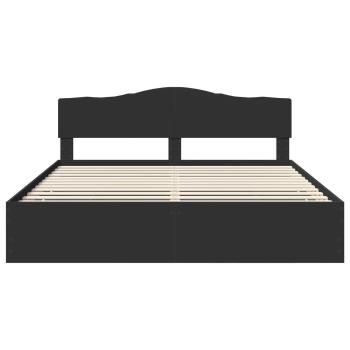 Bettrahmen mit Schubladen Schwarz 200 x 200 cm Ingenieurs Holz