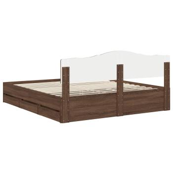 Bettrahmen Braun Eichen-Optik 200 x 200 cm Ingenieurs Holz