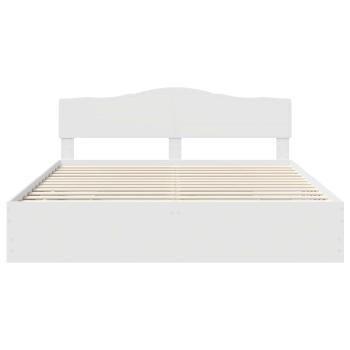 Bettrahmen mit Schubladen Weiß 180 x 200 cm Ingenieurs Holz