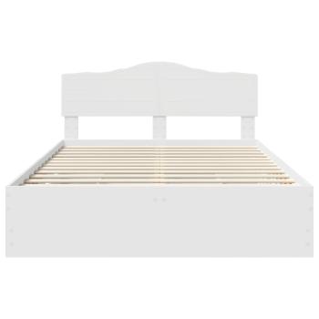 Bettrahmen mit Schubladen Weiß 160 x 200 cm Ingenieurs Holz