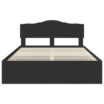 Bettrahmen mit Schubladen Schwarz 160 x 200 cm Ingenieurs Holz