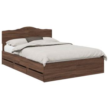 Bettrahmen Braun Eichen-Optik 150 x 200 cm Ingenieurs Holz