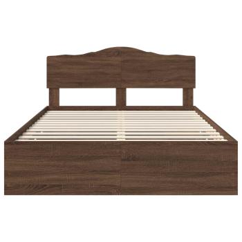 Bettrahmen Braun Eichen-Optik 150 x 200 cm Ingenieurs Holz