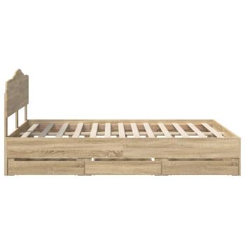 Bettrahmen Sonoma-Eiche 140 x 190 cm Ingenieurs Holz