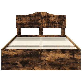 Bettrahmen Geräucherte Eiche 135 x 190 cm Ingenieurs Holz
