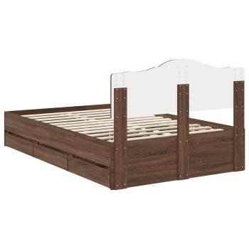 Bettrahmen Braun Eichen-Optik 135 x 190 cm Ingenieurs Holz