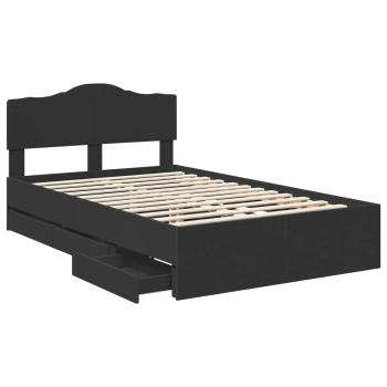 Bettrahmen mit Schubladen Schwarz 120 x 200 cm Ingenieurs Holz
