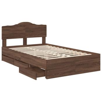 Bettrahmen Braun Eichen-Optik 120 x 200 cm Ingenieurs Holz