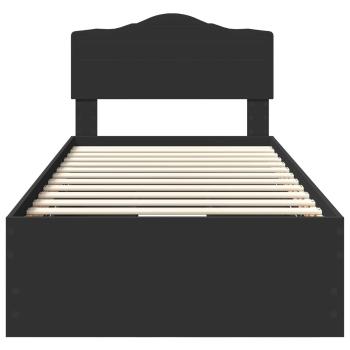 Bettrahmen mit Schubladen Schwarz 100 x 200 cm Ingenieurs Holz