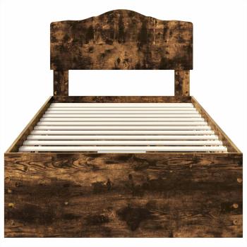 Bettrahmen Geräucherte Eiche 90 x 190 cm Ingenieurs Holz
