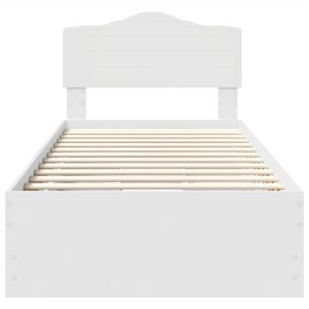 Bettrahmen mit Schubladen Weiß 90 x 200 cm Ingenieurs Holz