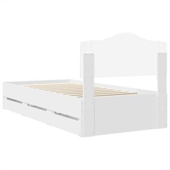 Bettrahmen mit Schubladen Weiß 90 x 200 cm Ingenieurs Holz