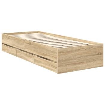 Bettrahmen Sonoma-Eiche 75 x 190 cm Ingenieurs Holz