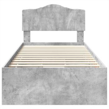 Bettrahmen mit Kopfteil Beton Grau 75 x 190 cm Ingenieurs Holz