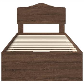 Bettrahmen Braun Eichen-Optik 75 x 190 cm Ingenieurs Holz