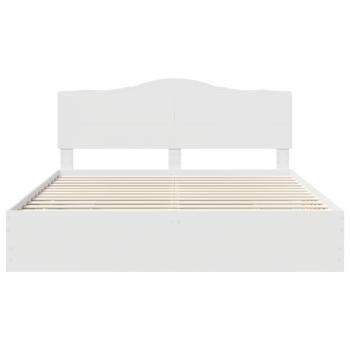 Bettrahmen mit Schubladen Weiß 200 x 200 cm Ingenieurs Holz