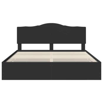 Bettrahmen mit Schubladen Schwarz 200 x 200 cm Ingenieurs Holz