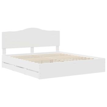 Bettrahmen mit Schubladen Weiß 180 x 200 cm Ingenieurs Holz