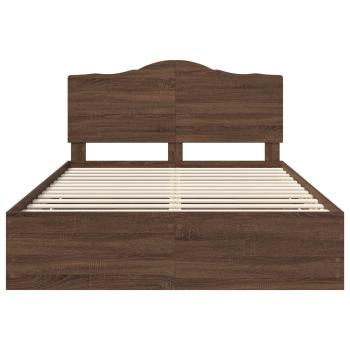 Bettrahmen Braun Eichen-Optik 150 x 200 cm Ingenieurs Holz
