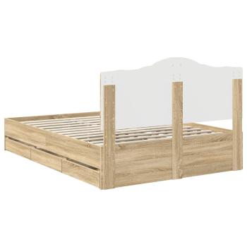 Bettrahmen Sonoma-Eiche 140 x 190 cm Ingenieurs Holz