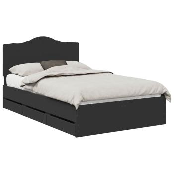 Bettrahmen mit Schubladen Schwarz 135 x 190 cm Ingenieurs Holz
