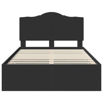 Bettrahmen mit Schubladen Schwarz 120 x 200 cm Ingenieurs Holz