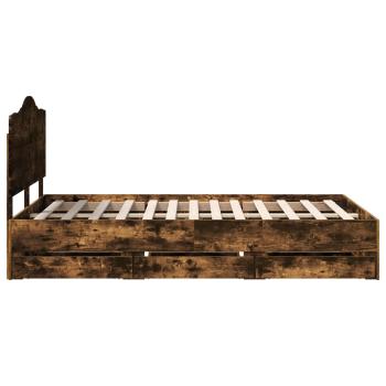 Bettrahmen Geräucherte Eiche 120 x 200 cm Ingenieurs Holz