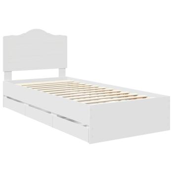 Bettrahmen mit Schubladen Weiß 98,5 x 200 cm Ingenieurs Holz