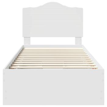 Bettrahmen mit Schubladen Weiß 98,5 x 200 cm Ingenieurs Holz