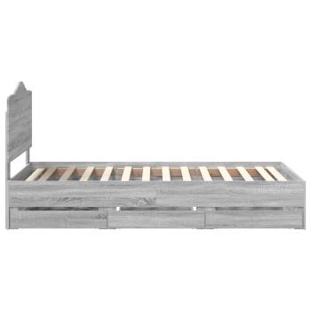 Bettrahmen Graues Sonoma 98,5 x 200 cm Ingenieurs Holz