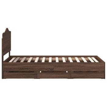 Bettrahmen Braun Eichen-Optik 98,5 x 200 cm Ingenieurs Holz