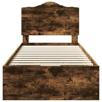 Bettrahmen Geräucherte Eiche 90 x 190 cm Ingenieurs Holz