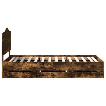 Bettrahmen Geräucherte Eiche 90 x 190 cm Ingenieurs Holz