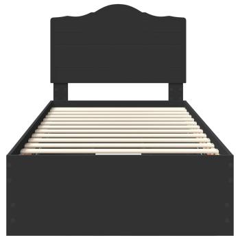 Bettrahmen mit Schubladen Schwarz 90 x 200 cm Ingenieurs Holz