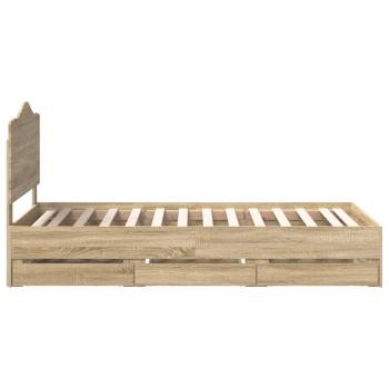 Bettrahmen Sonoma-Eiche 90 x 200 cm Ingenieurs Holz
