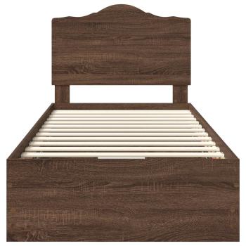 Bettrahmen Braun Eichen-Optik 90 x 200 cm Ingenieurs Holz