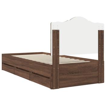 Bettrahmen Braun Eichen-Optik 90 x 200 cm Ingenieurs Holz