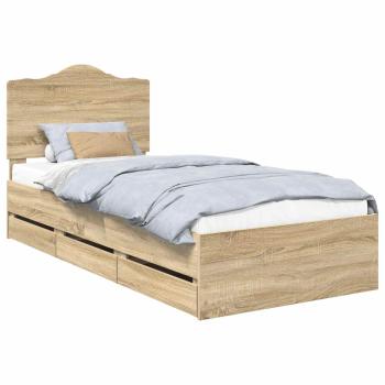 Bettrahmen Sonoma-Eiche 75 x 190 cm Ingenieurs Holz