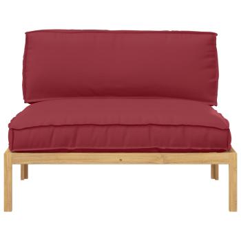 Sofa Set mit Kissen Weinrot 120 x 80 x 69 cm Massivholz Akazie